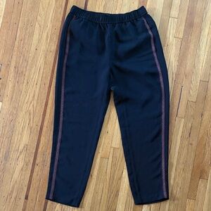 Madewell Black Embroidered Leg Track Pants